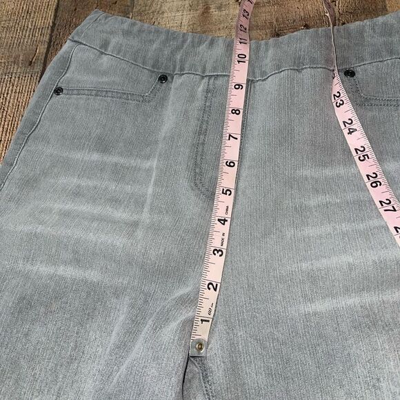 Soft Surroundings Pull On High Rise Stretch Gray Denim Skinny Jeans Size small - Picture 5 of 8